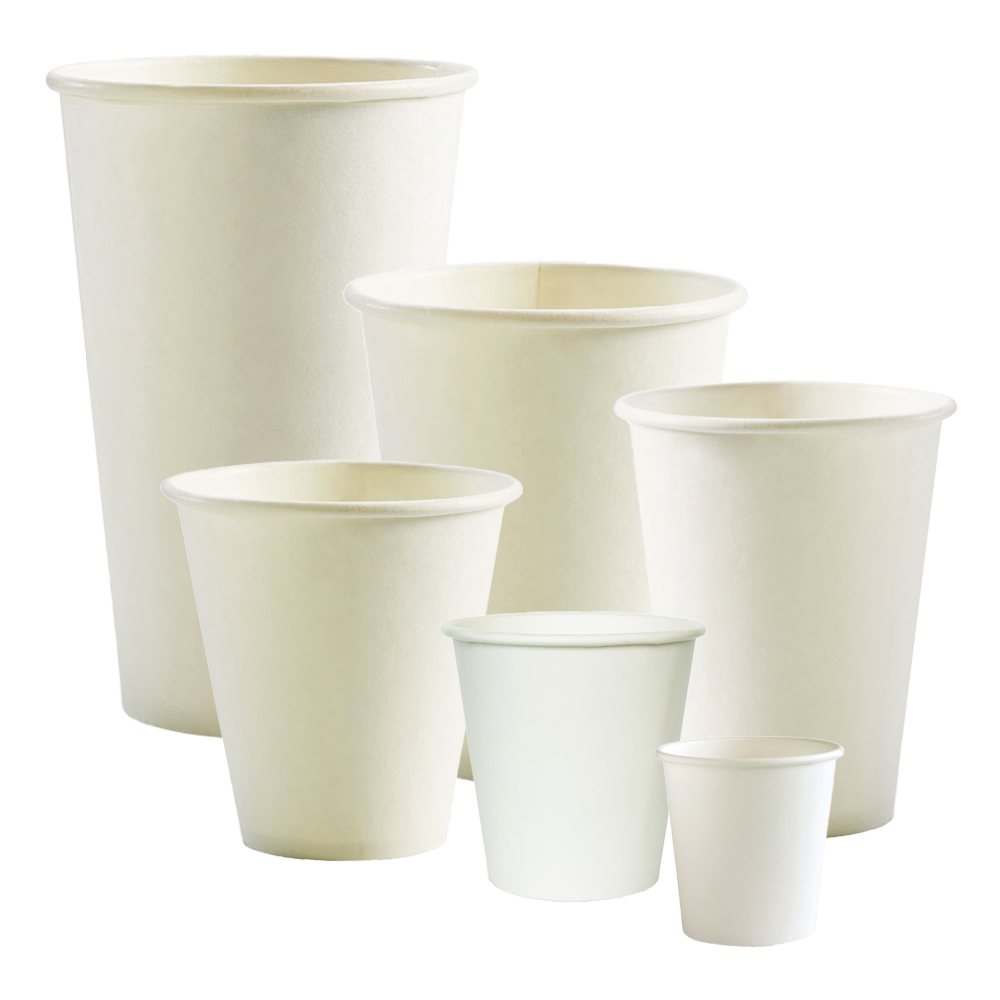 White BioCups - Single Wall