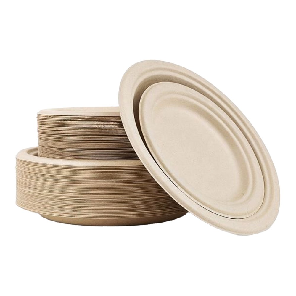 Bamboo Paper Round & Oval Plates