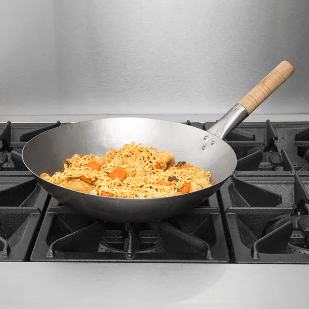 Cookware - Wood Handle Round Bottom Wok - TEM IMPORTS™