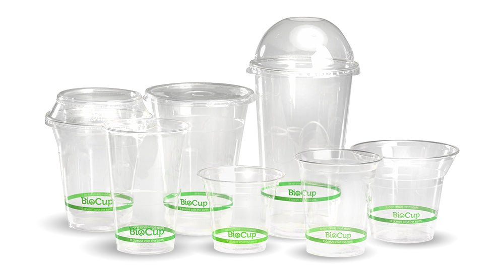 Green Stripe Clear PET Cold Cups