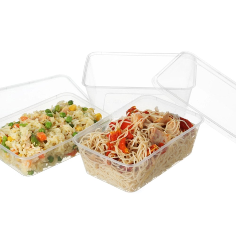 Takeaway Rectangular Plastic Container & Lid