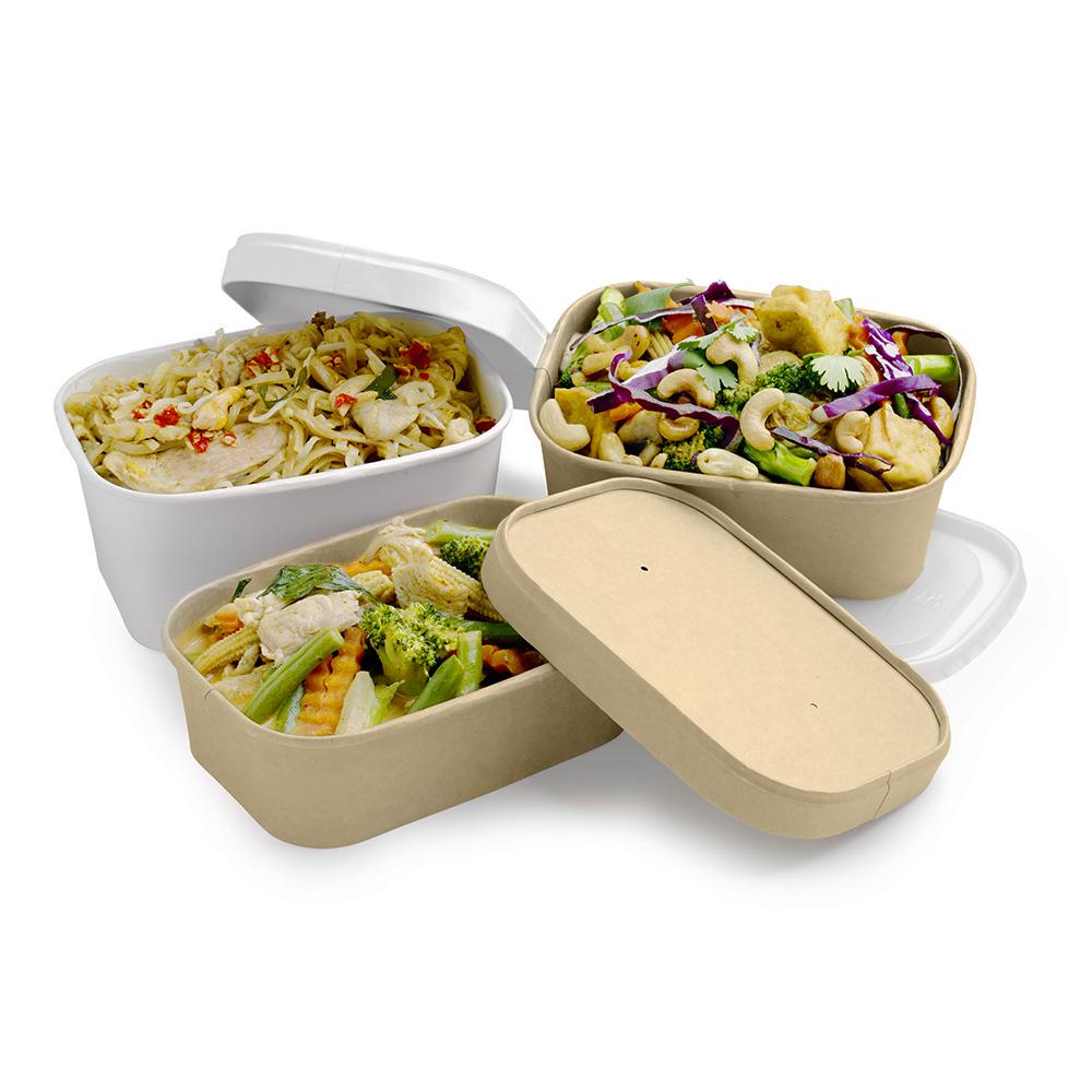 PLA rectangular paper container and lid