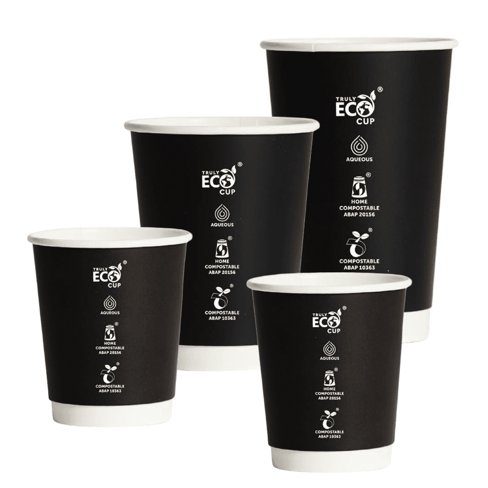 Truly Eco® Aqueous Double Wall Black Cups - TEM IMPORTS™
