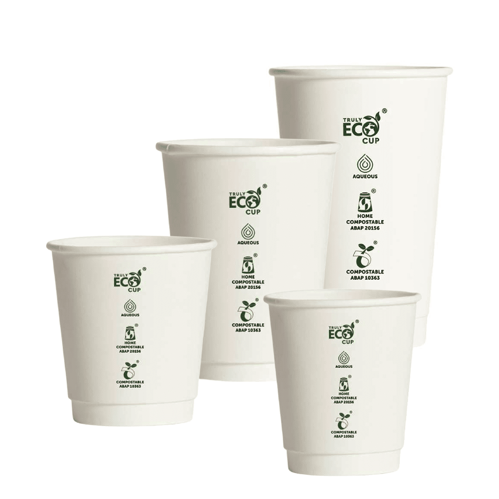Truly Eco® Aqueous Double Wall White Cups - TEM IMPORTS™
