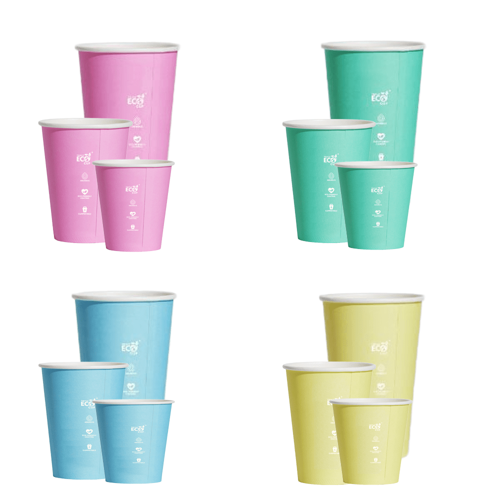 Truly Eco® Aqueous Single Wall Pastel Cups - TEM IMPORTS™