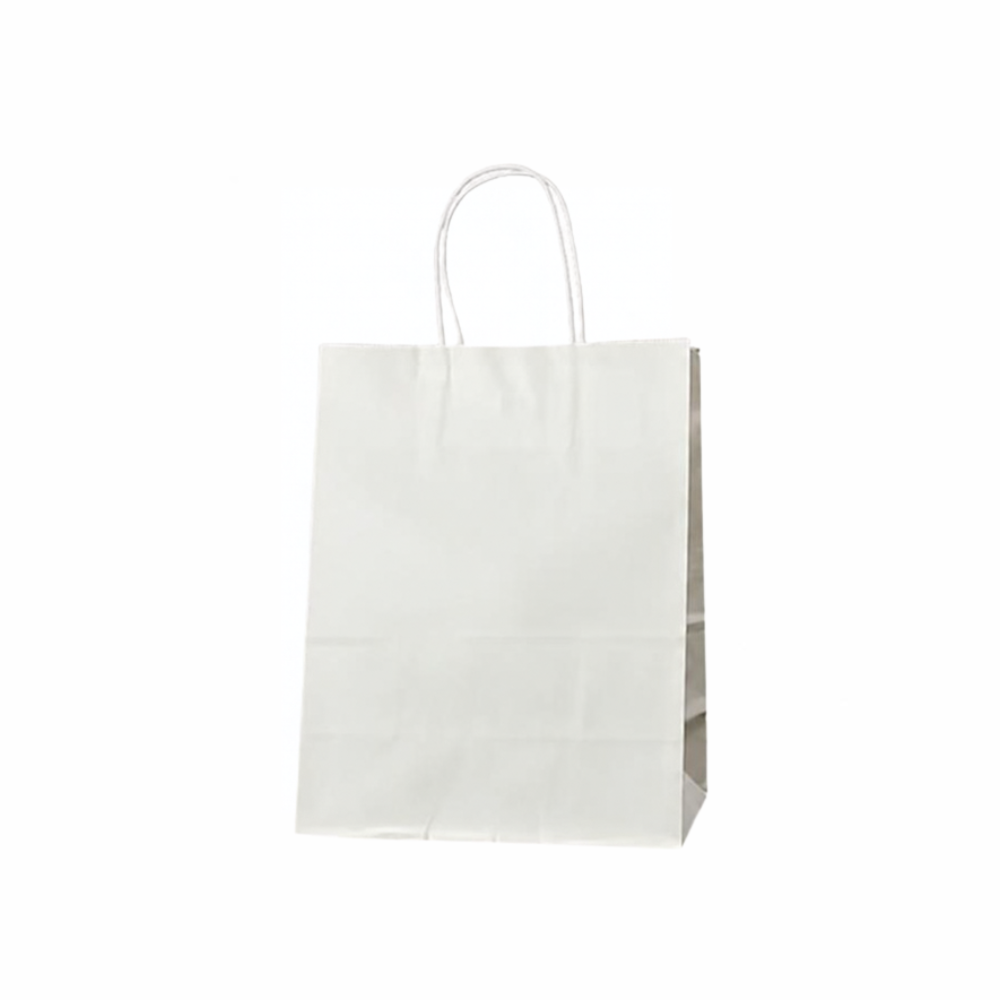 Extra Small White Twisted Handle Paper Bag (Carton of 250)