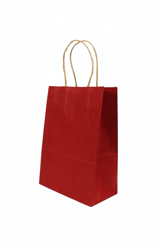 Extra Small Maroon Red Twisted Handle Paper Bag (Carton of 250)