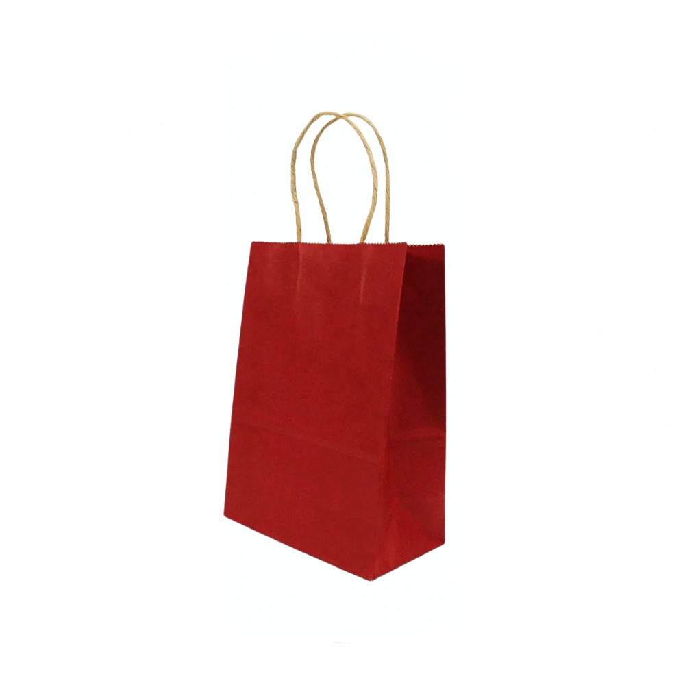 Extra Small Maroon Red Twisted Handle Paper Bag (Carton of 250)
