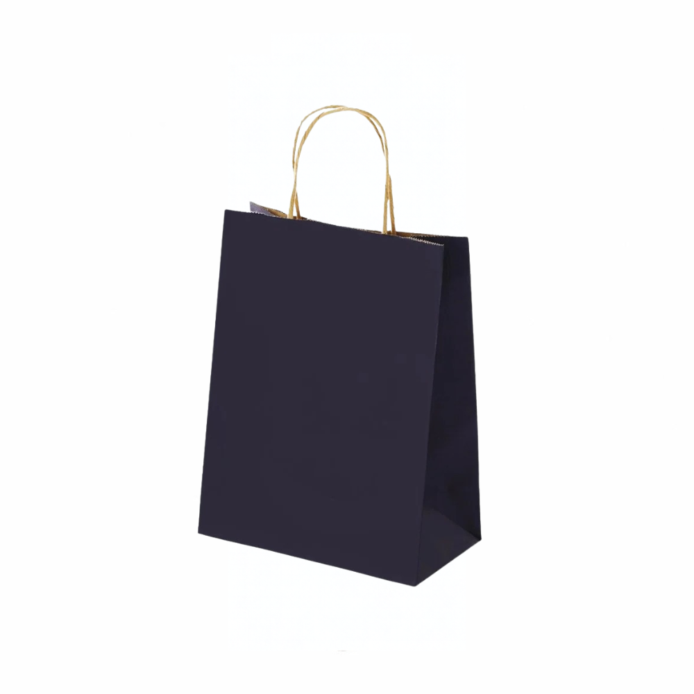 Extra Small Navy Blue Twisted Handle Paper Bag (Carton of 250)