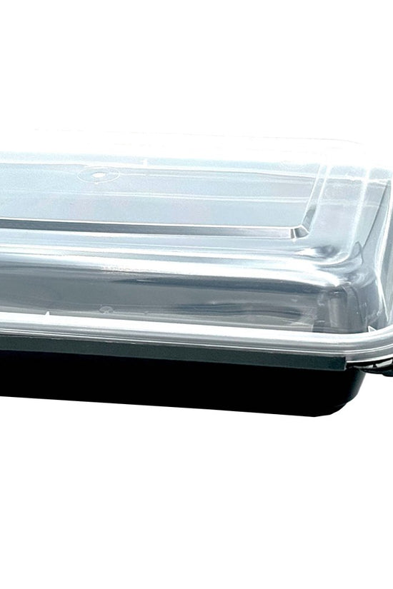 1000mL Black Rectangular Tamper Proof Container With Clear Lid - TEM IMPORTS™