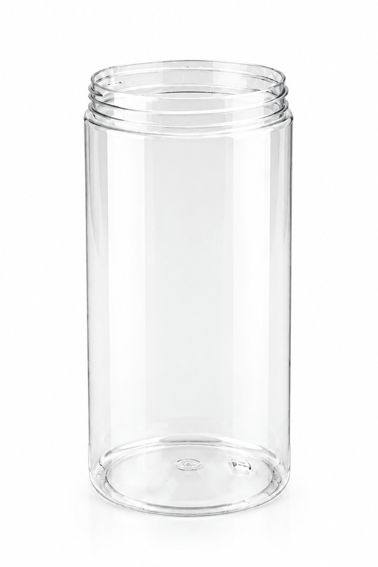 1000mL Clear Plastic Jar – 89mm Neck, Straight-Sided with PET Lid - TEM IMPORTS™