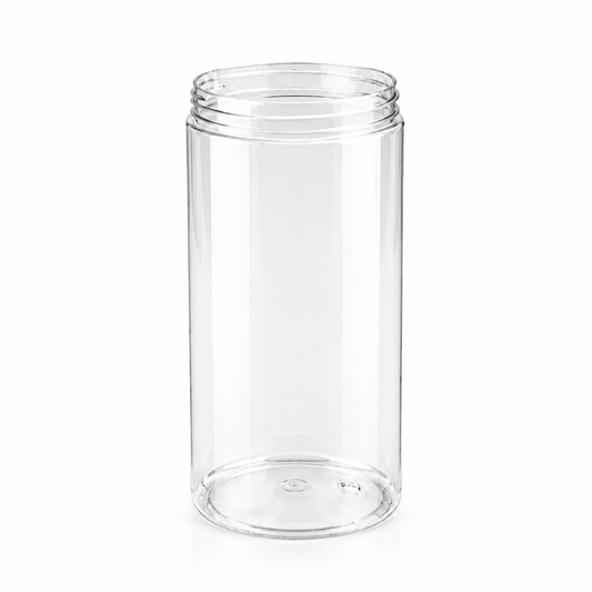 1000mL Clear Plastic Jar – 89mm Neck, Straight-Sided with PET Lid - TEM IMPORTS™