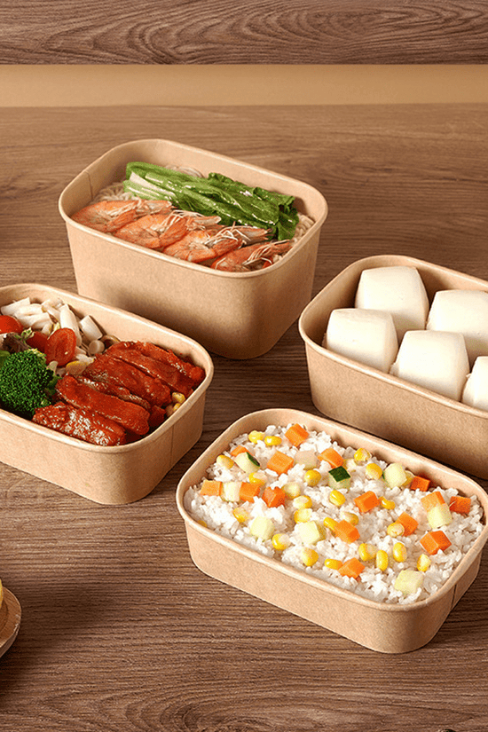 1000mL PLA Coated Kraft Rectangular Container - TEM IMPORTS™