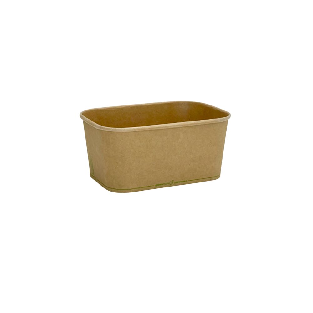 1000mL PLA Coated Kraft Rectangular Container - TEM IMPORTS™