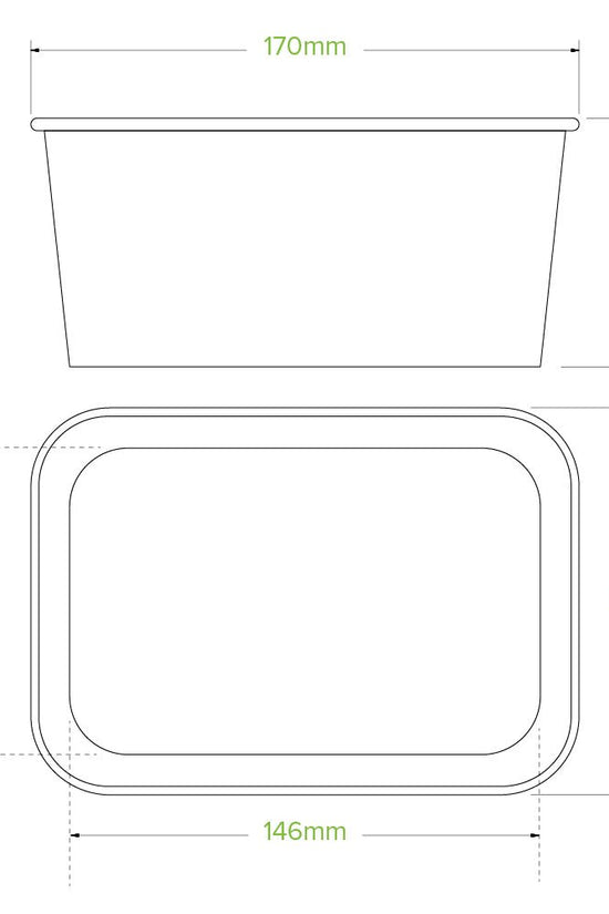1000mL White BioBoard Takeaway Base - 300pcs/Ctn - TEM IMPORTS™
