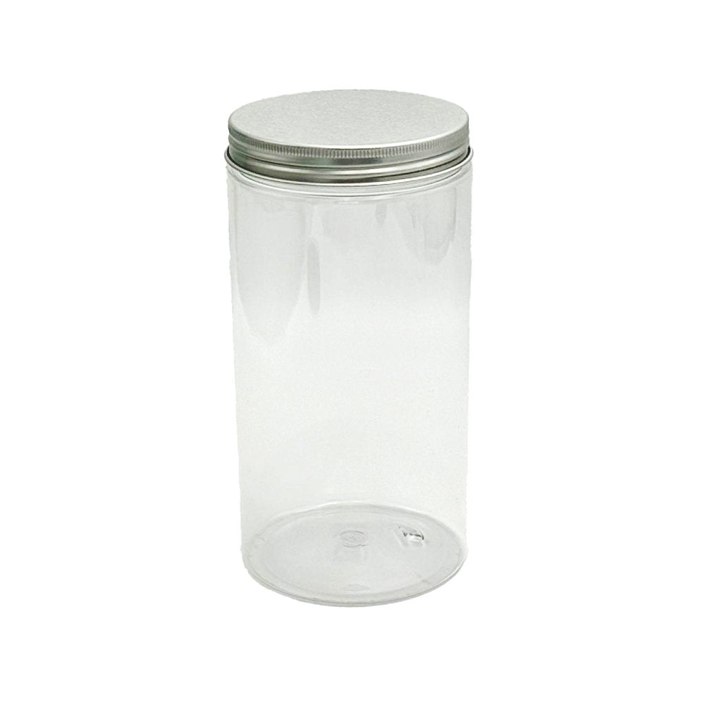 1000mL/89mm Neck Straight Sided Plastic Jar With Metal Lid - TEM IMPORTS™