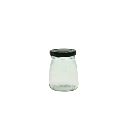 100mL Glass Food Jar with Black Metal Twist Lid - TEM IMPORTS™