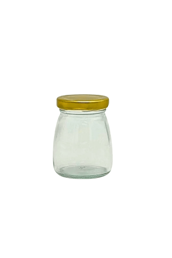 100mL Glass Food Jar with Gold Metal Twist Lid - TEM IMPORTS™