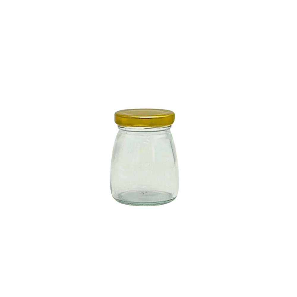 100mL Glass Food Jar with Gold Metal Twist Lid - TEM IMPORTS™