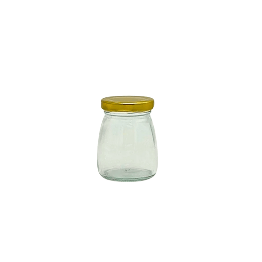100mL Glass Food Jar with Gold Metal Twist Lid - TEM IMPORTS™