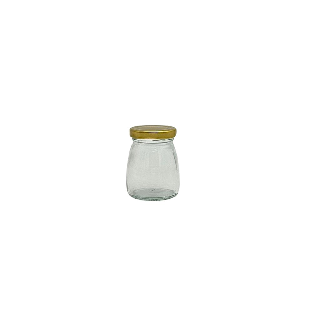 100mL Glass Jar With Gold Metal Twist Lid - TEM IMPORTS™