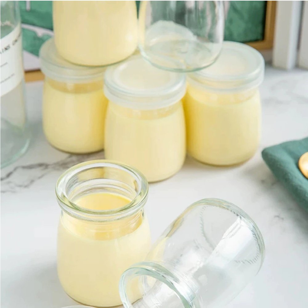 100mL Plain Pudding Glass Jar With Soft PE Lid - TEM IMPORTS™