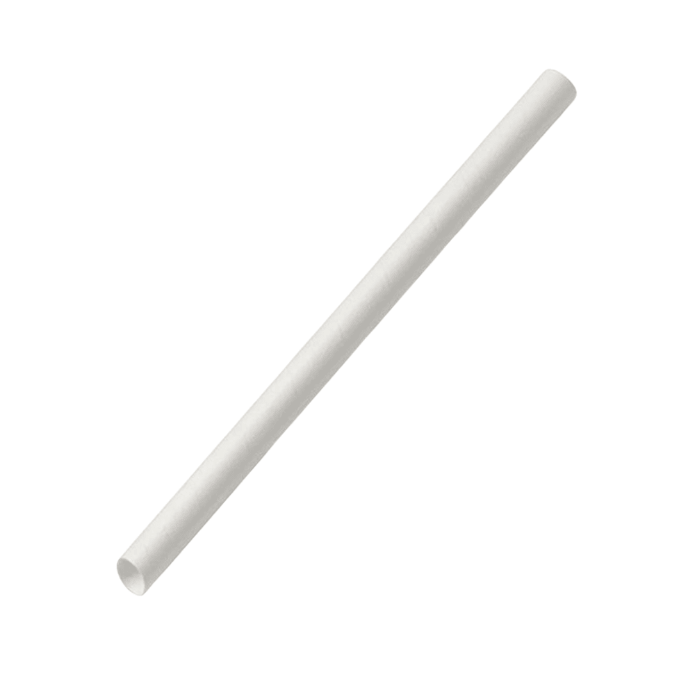 10mm White Flat-End Tip Paper Straws – Jumbo Size - TEM IMPORTS™