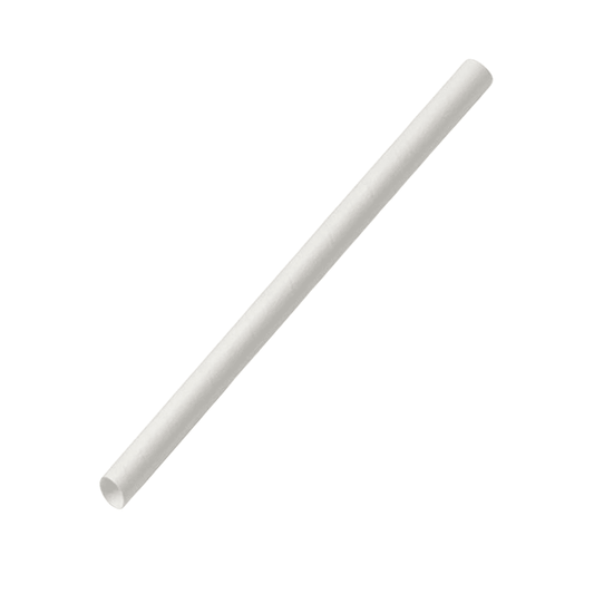 10mm White Flat-End Tip Paper Straws – Jumbo Size - TEM IMPORTS™
