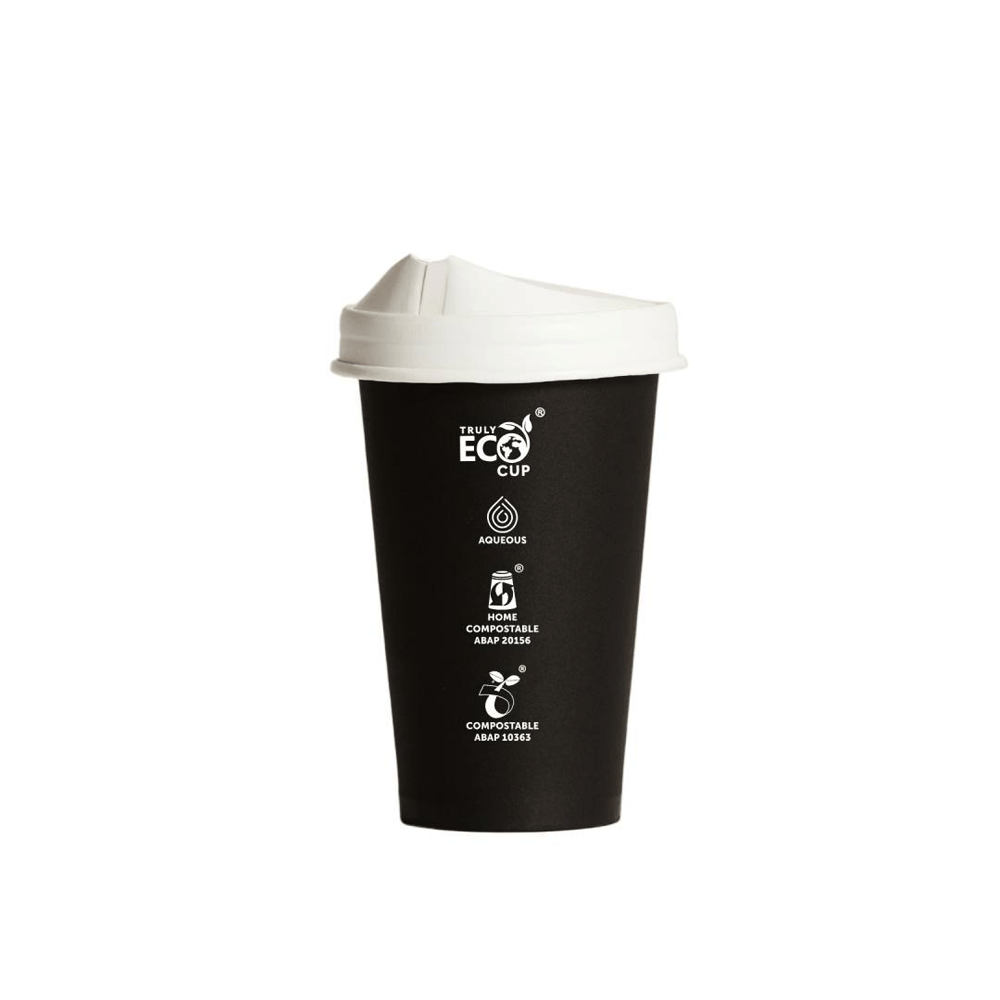 10oz Truly Eco® Aqueous Single Wall Paper Cup Black - 1000/CTN - TEM IMPORTS™