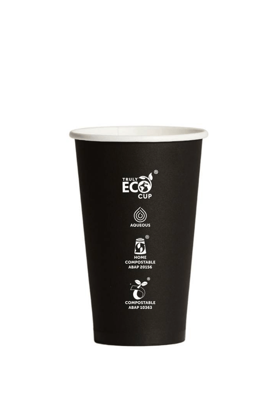 10oz Truly Eco® Aqueous Single Wall Paper Cup Black - 1000/CTN - TEM IMPORTS™
