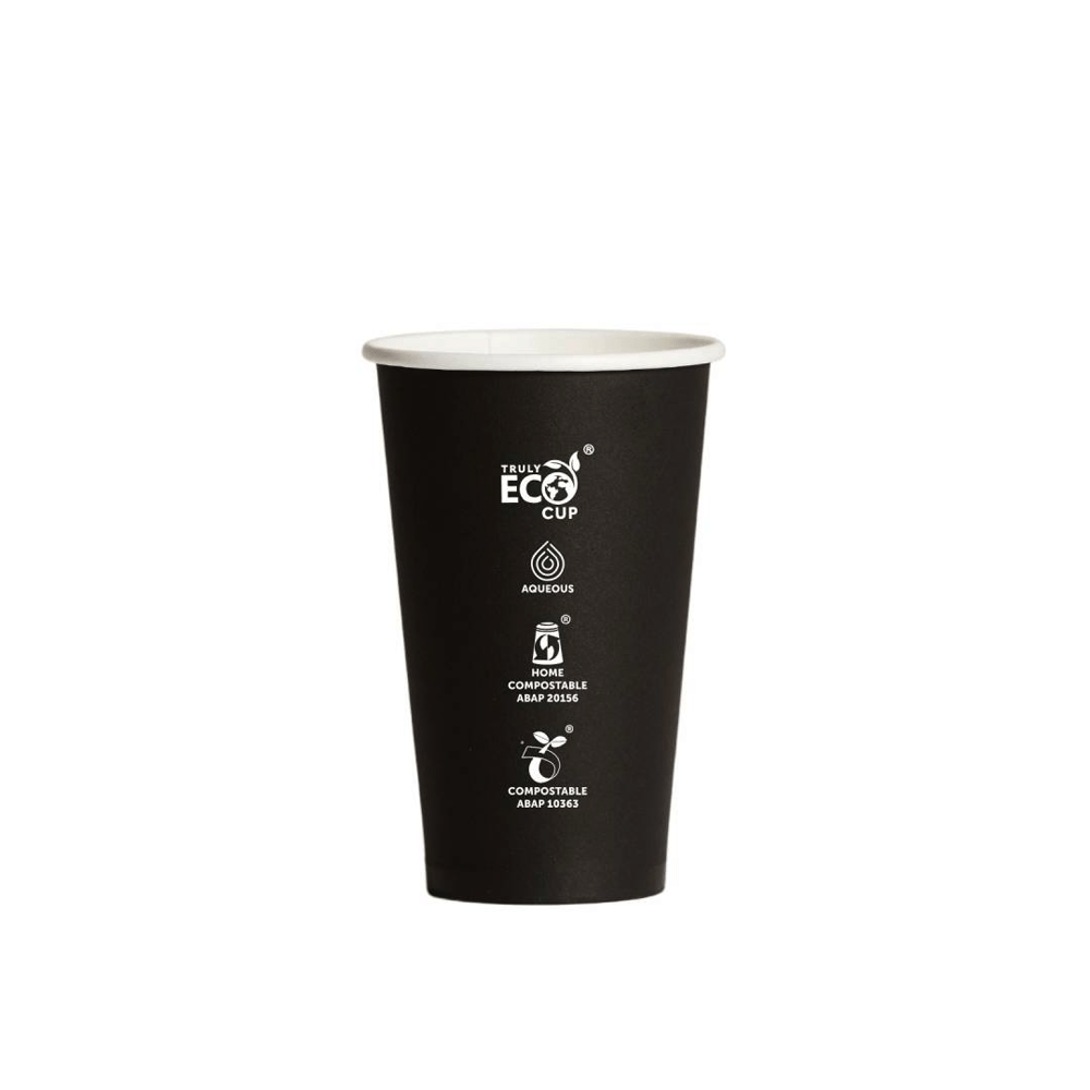 10oz Truly Eco® Aqueous Single Wall Paper Cup Black - 1000/CTN - TEM IMPORTS™