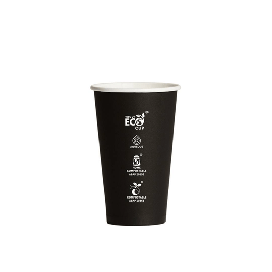 10oz Truly Eco® Aqueous Single Wall Paper Cup Black - 1000/CTN - TEM IMPORTS™