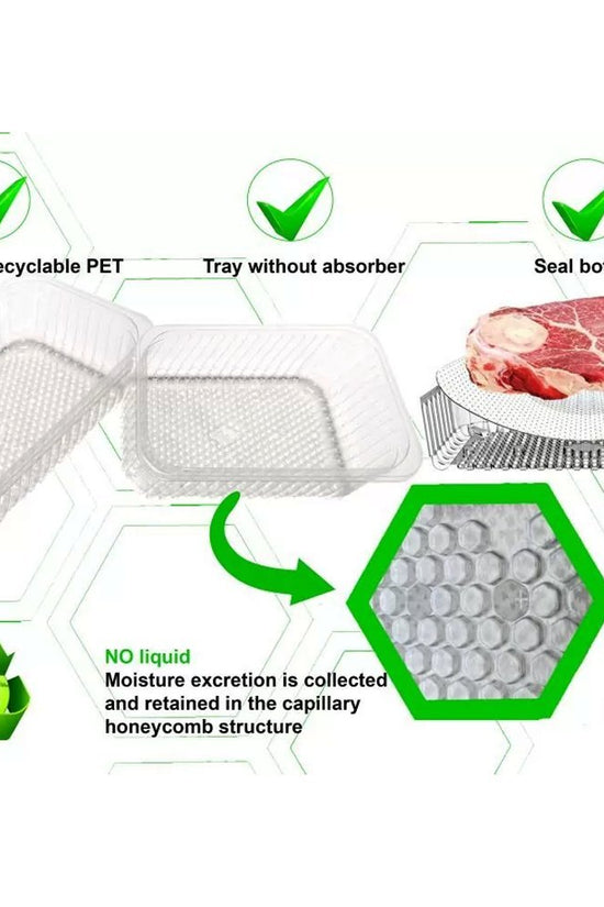 10x13" Clear LiquiLock RPET Produce / Meat Tray - 200/CTN - TEM IMPORTS™
