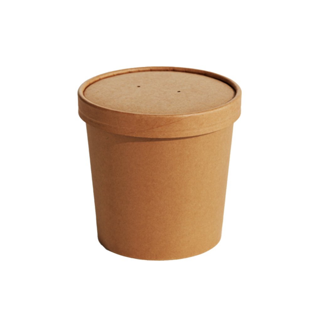 118mm PE Coated Kraft Paper Lid For 26/32oz Soup Cup - TEM IMPORTS™