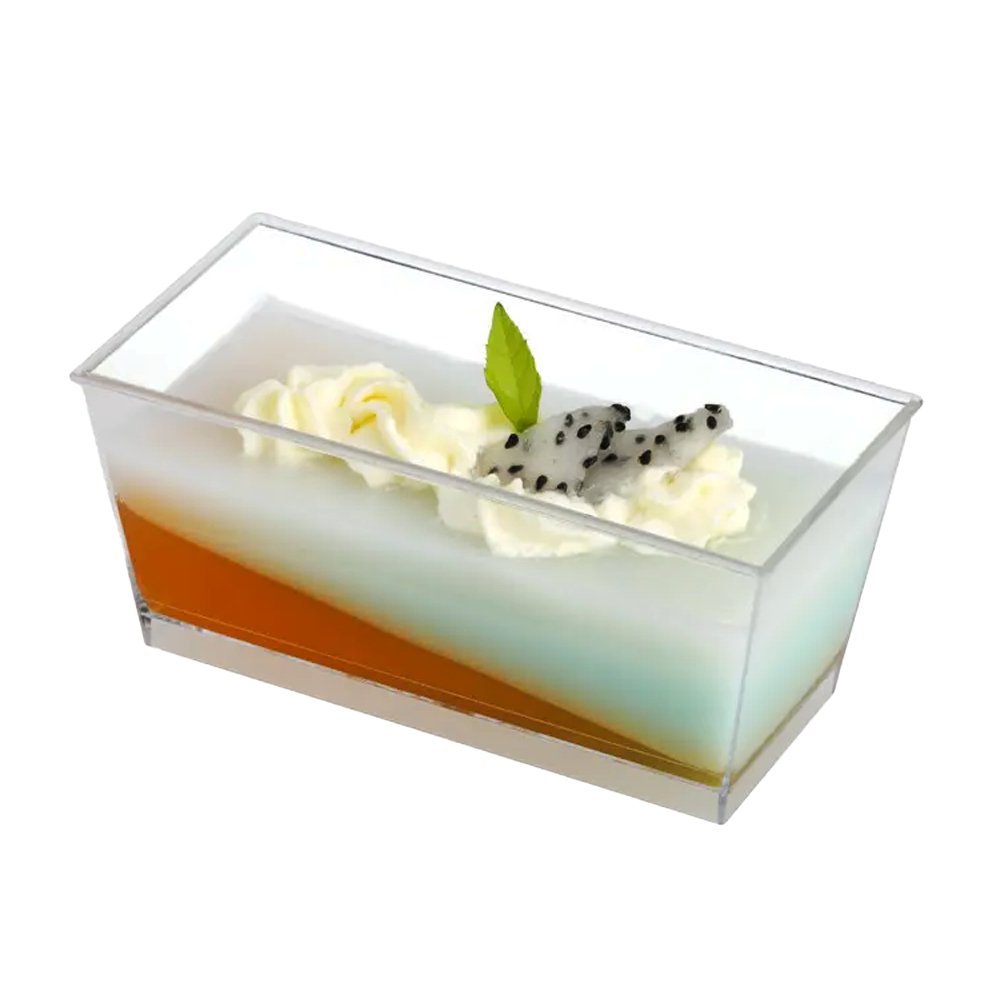 120mL Clear Mini Rectangular Dessert Container Base - TEM IMPORTS™