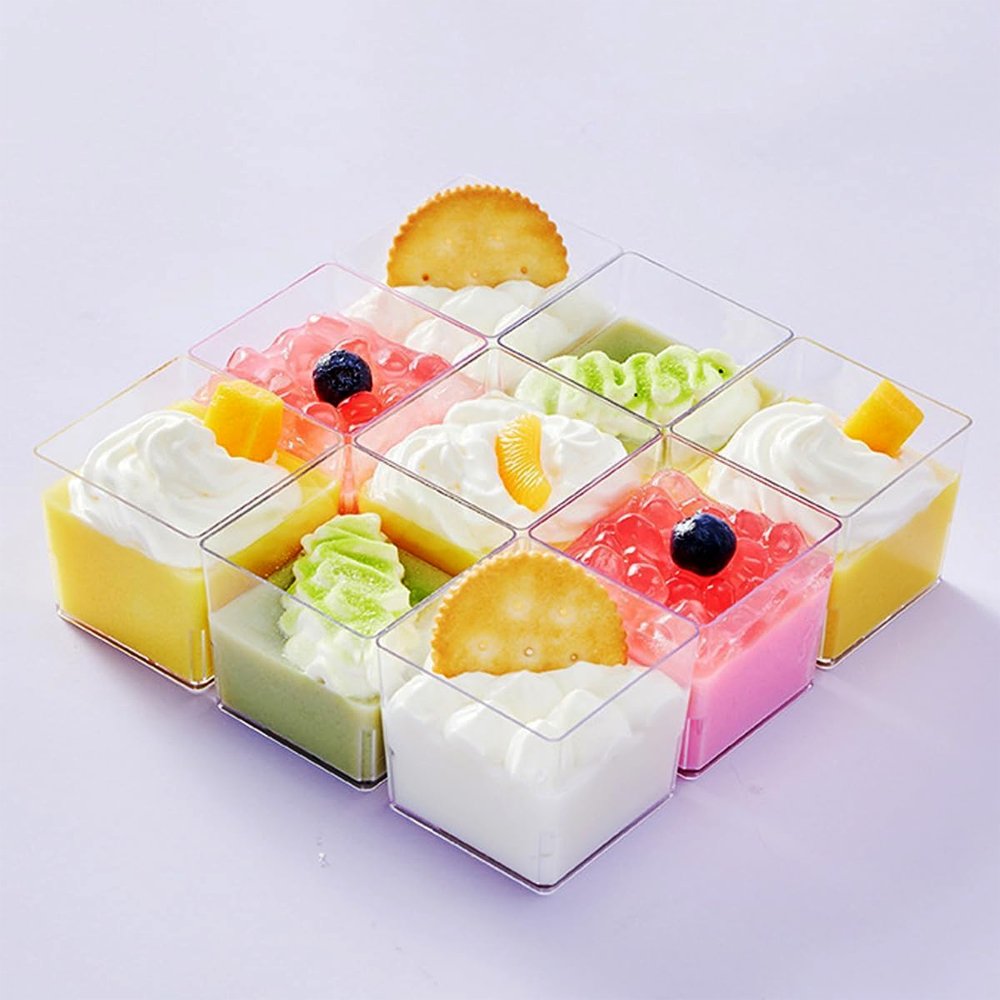 120mL Clear Mini Square Dessert Cup Base - TEM IMPORTS™