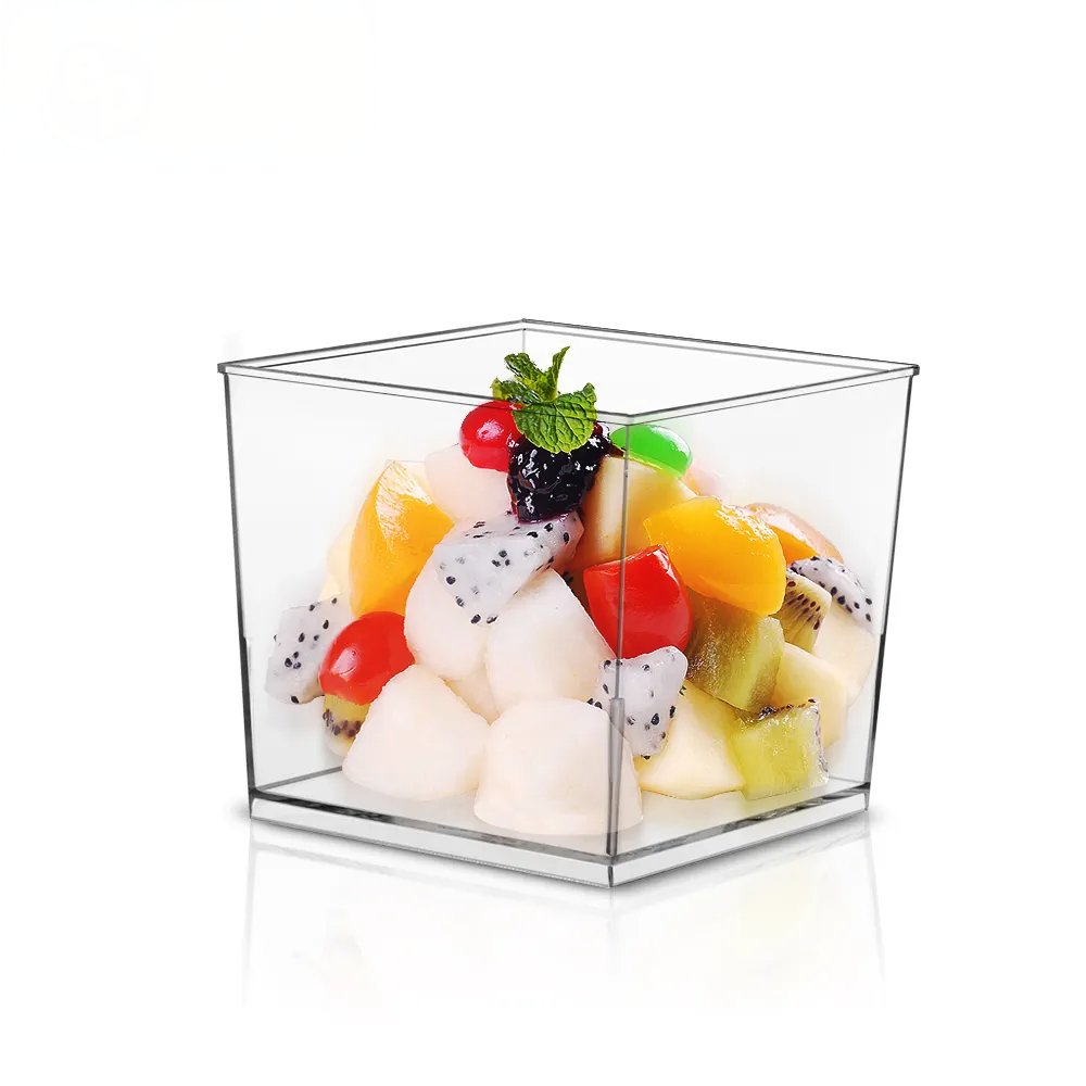 120mL Clear Mini Square Dessert Cup Base - TEM IMPORTS™