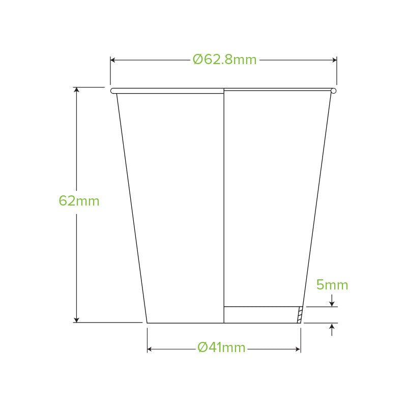 120mL/4oz (63mm) Leaf Single Wall BioCup - 2000/CTN - TEM IMPORTS™