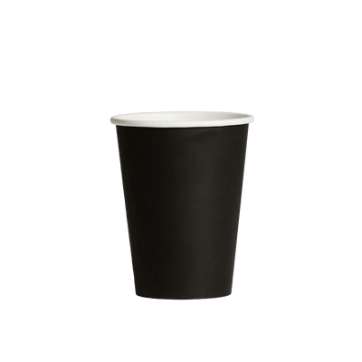 12oz Black PE-Coated Single Wall Paper Cups - 90mm Rim - TEM IMPORTS™