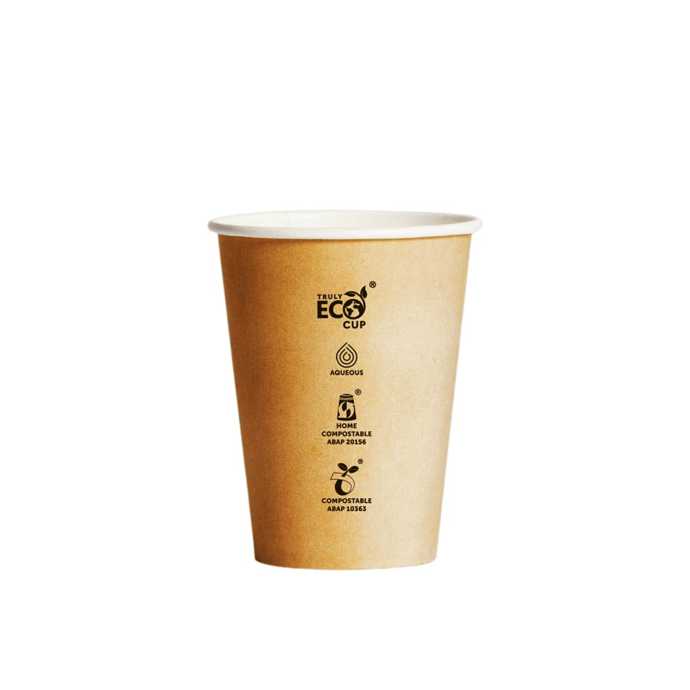 12oz Truly Eco® Aqueous Single Wall Paper Cup Kraft Printed - 1000/CTN - TEM IMPORTS™