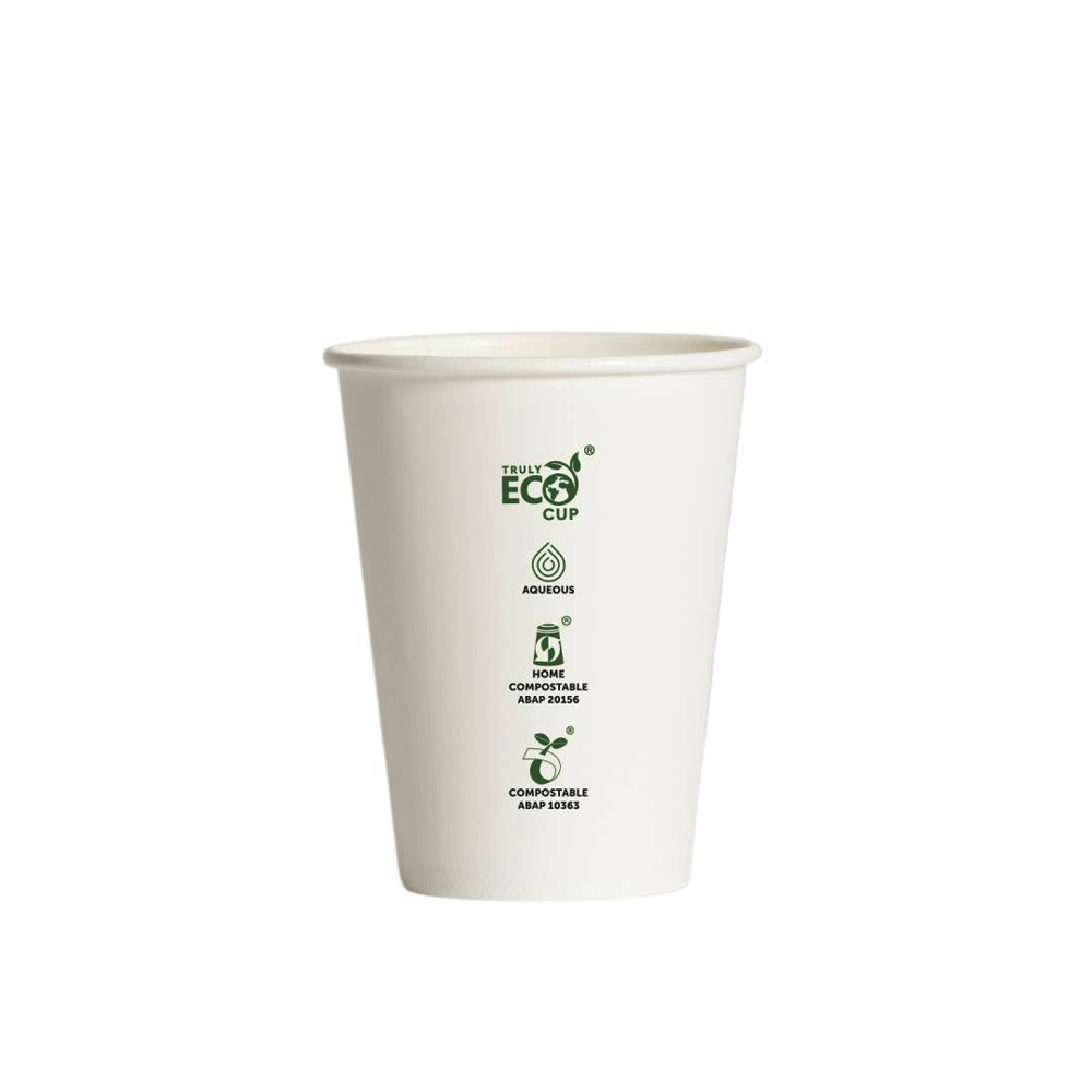 12oz Truly Eco® Aqueous Single Wall Paper Cup White - 1000/CTN - TEM IMPORTS™