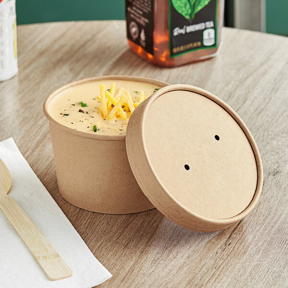 12oz/350mL PE Coated Kraft Paper Soup Cup - TEM IMPORTS™