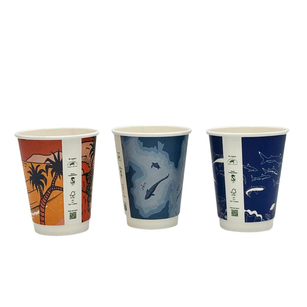 12oz/355mL Aqueous Coated DW (D/90mm) Paper Cup - Australia's Wonder - TEM IMPORTS™