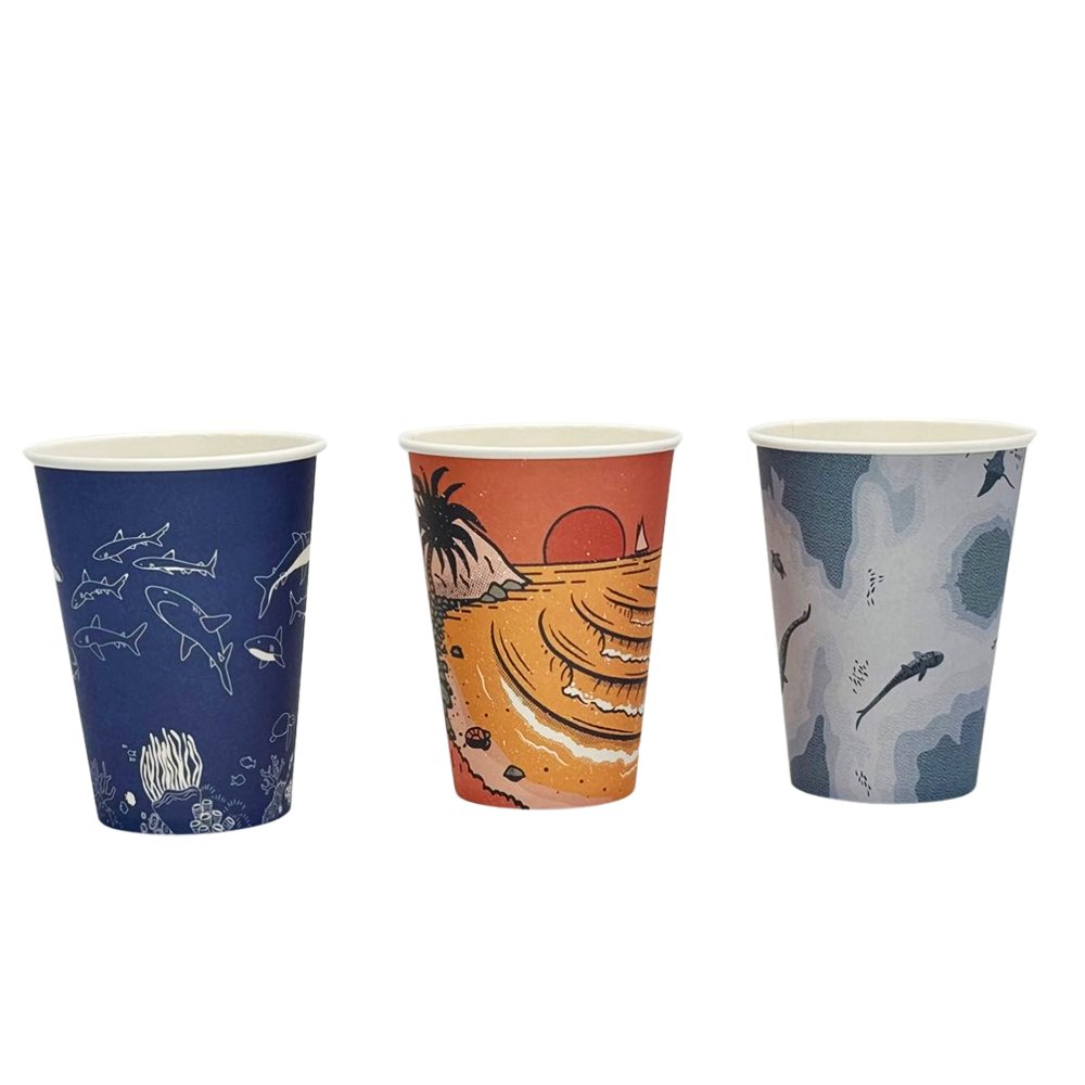 12oz/355mL Aqueous Coated SW (D/90mm) Paper Cup - Australia's Wonder - TEM IMPORTS™