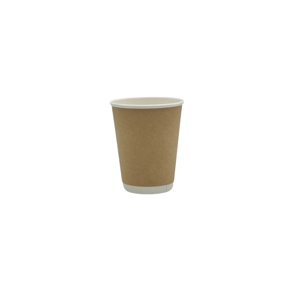 12oz/355mL PE Coated DW (D/90mm) Paper Cup Kraft - TEM IMPORTS™