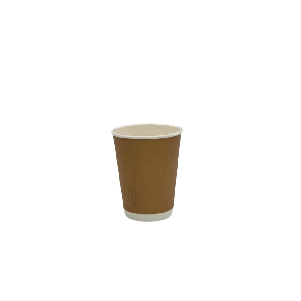 12oz/355mL PLA Coated DW (D/90mm) Paper Cup Kraft - TEM IMPORTS™