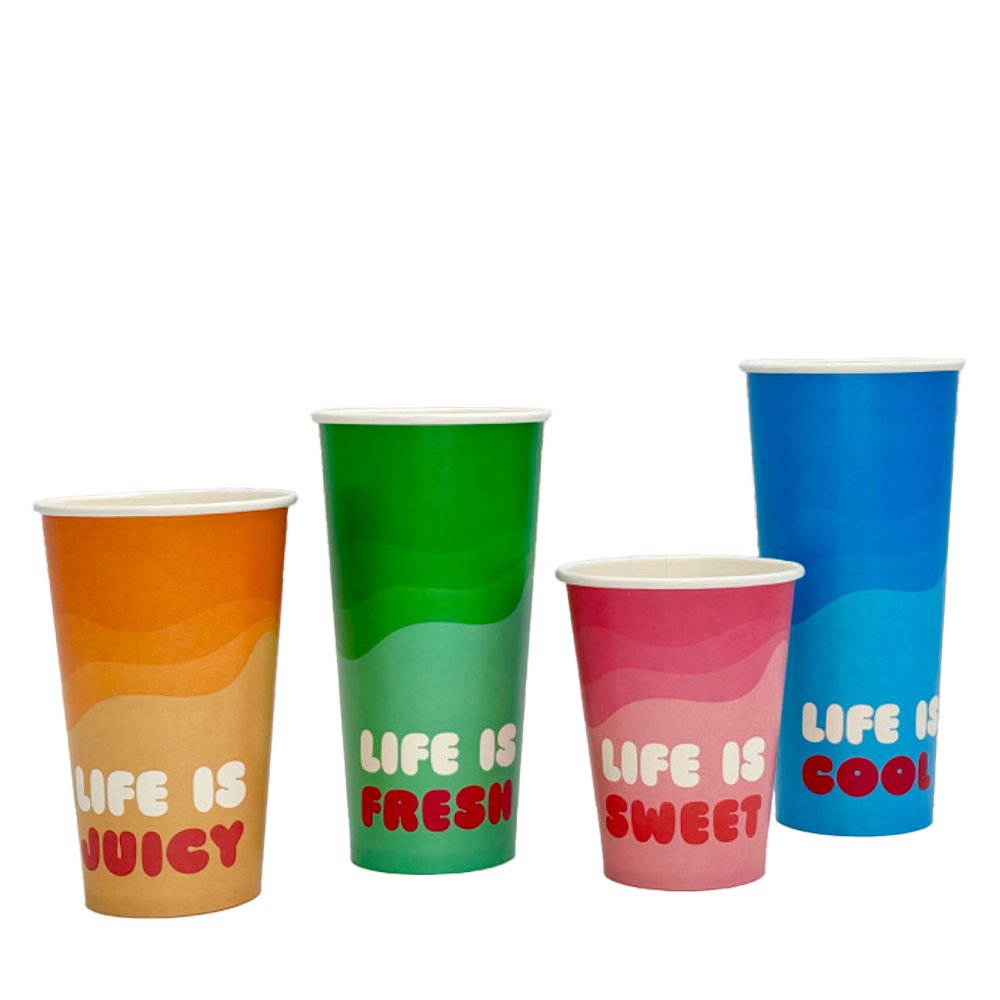 12oz/360mL (D/90mm) Aqueous Coated Paper Cold Cup - Summer Edition - TEM IMPORTS™