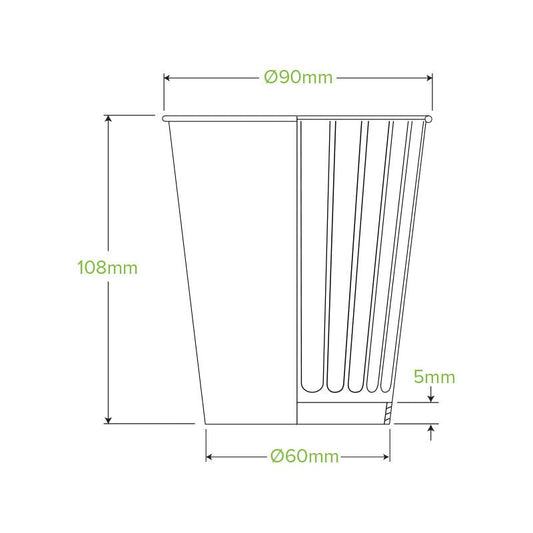 12oz/390mL (90mm) Black Double Wall BioCup - 1000pcs/ctn - TEM IMPORTS™