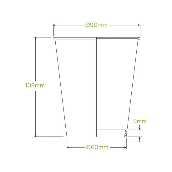 12oz/390mL (90mm) Stone Single Wall BioCup - 1000pcs/ctn - TEM IMPORTS™