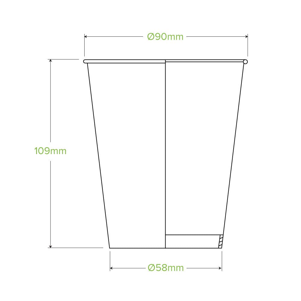 12oz/390mL Leaf (90mm) Cold Paper BioCup - 1000/CTN - TEM IMPORTS™